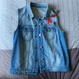 ASOS Noisy May Denim Vest with Patches